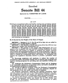 cover of Senate Bill 44 from 1973