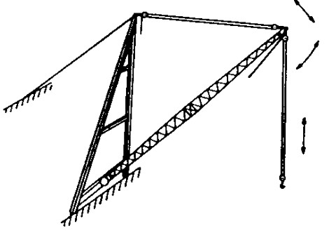 line drawing of an A-Frame derrick