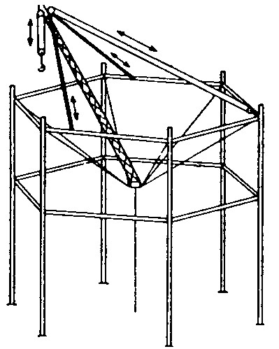 line drawing of a basket derrick