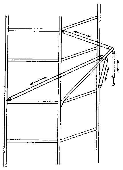 line drawing of a Chicago boom derrick