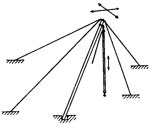 line drawing of a gin pole derrick