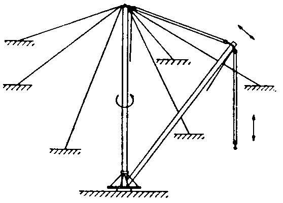 line drawing of a guy derrick